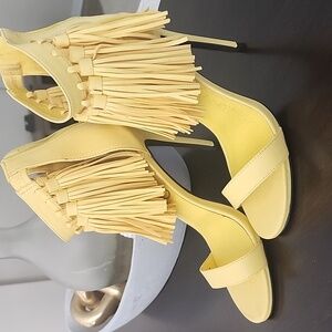 Vibrant yellow heels